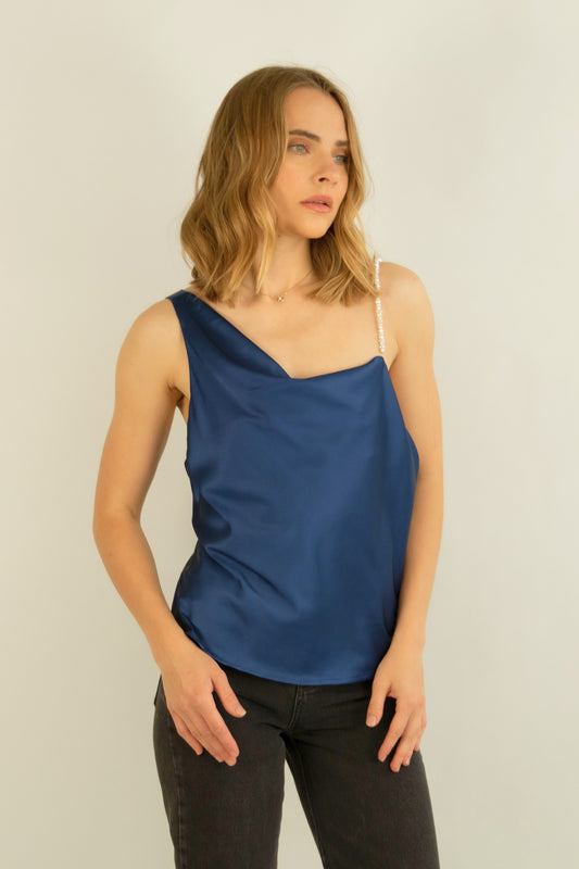 Navy Shell Strap Cami