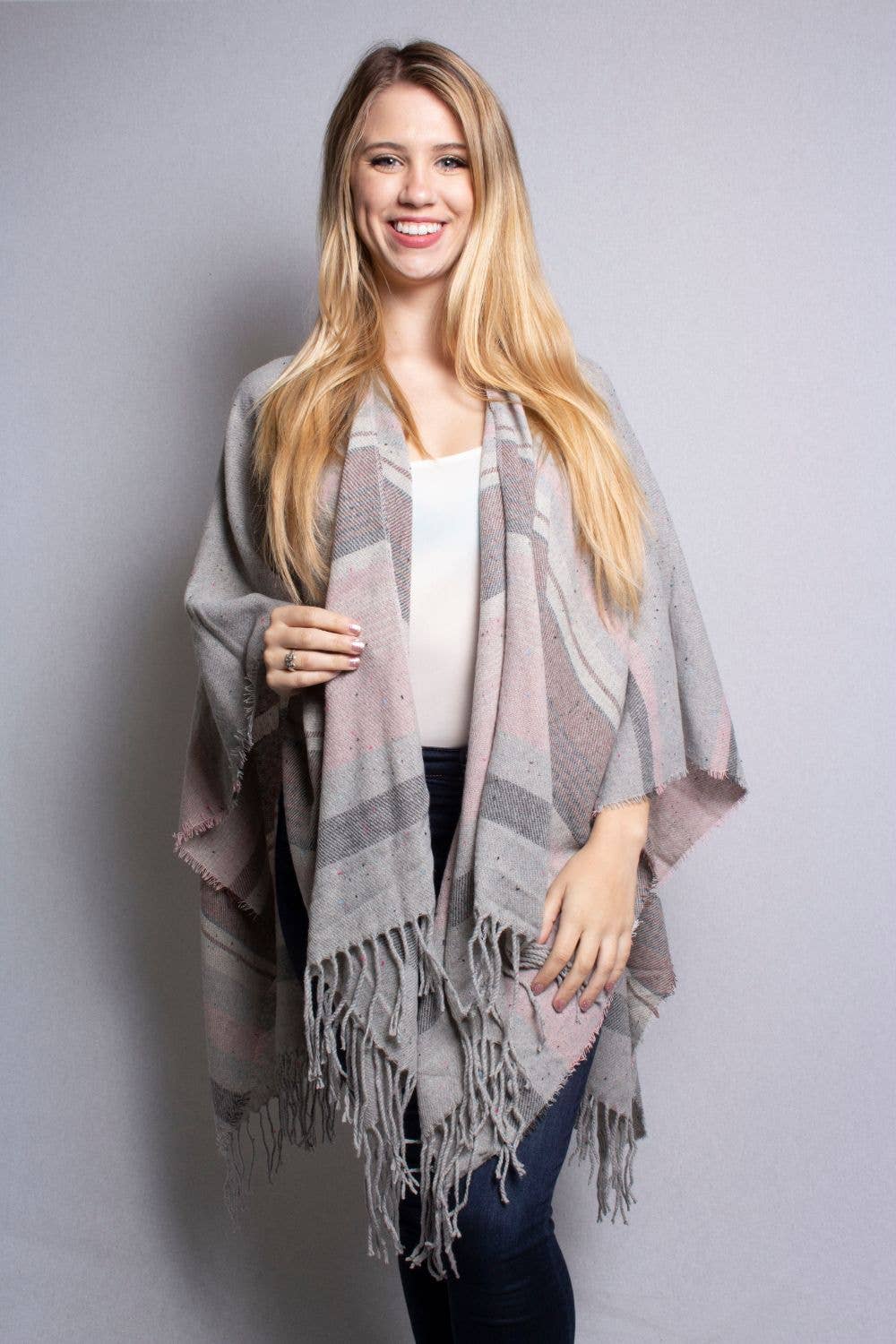 The Drape Plaid Poncho- Multiple Colors