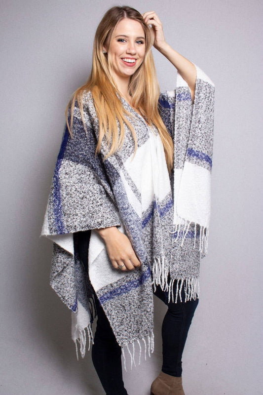 The Drape Plaid Poncho- Multiple Colors