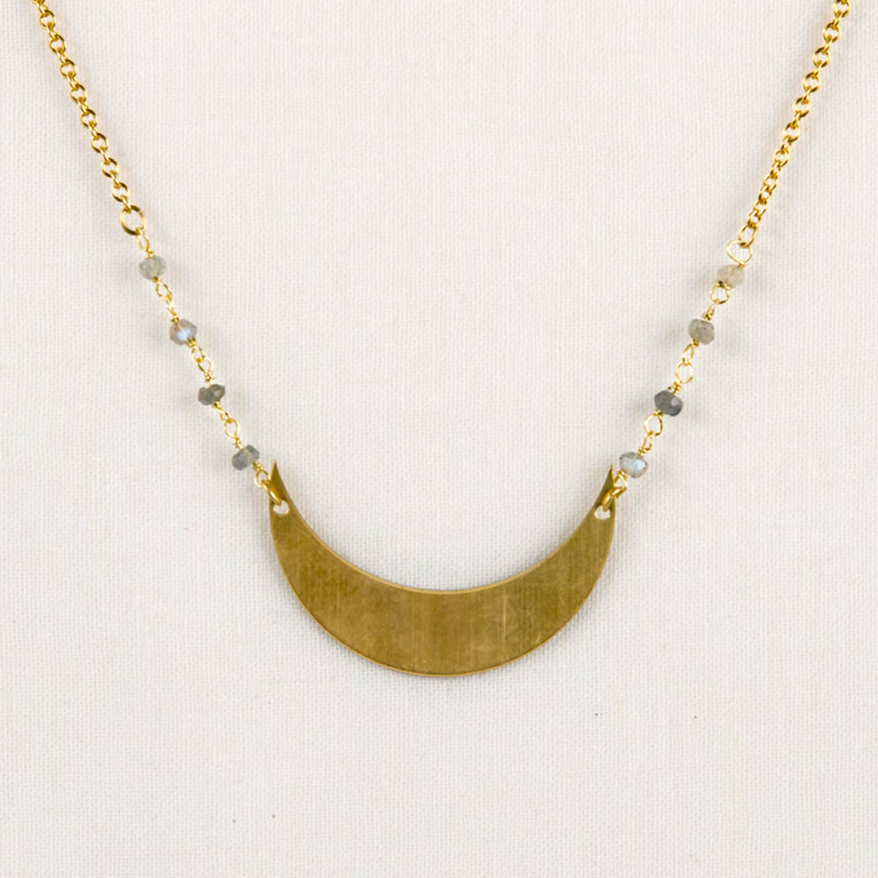 Labradorite and Moon Necklace