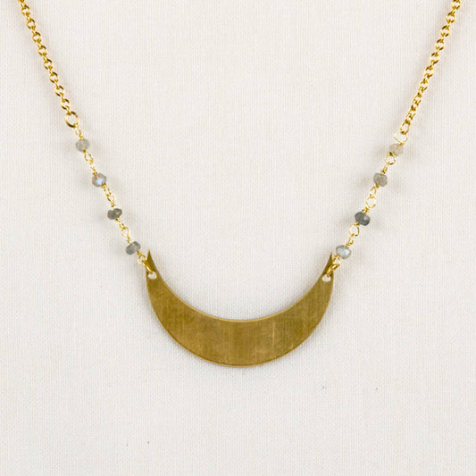 Labradorite and Moon Necklace