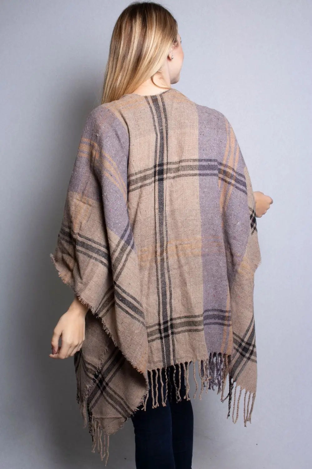 The Drape Plaid Poncho- Multiple Colors