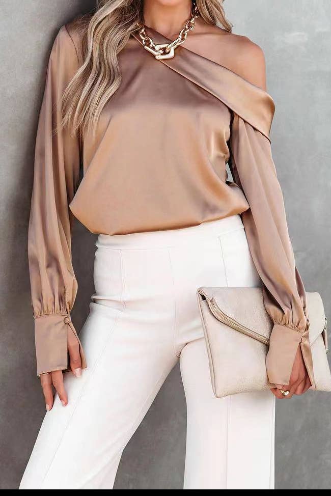 Lindsay Cuff Satin Blouses